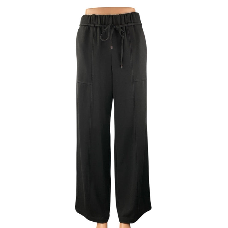 Zara Women's Black Drawstring High Rise Wide Leg Baggy Trousers Pants Size XS