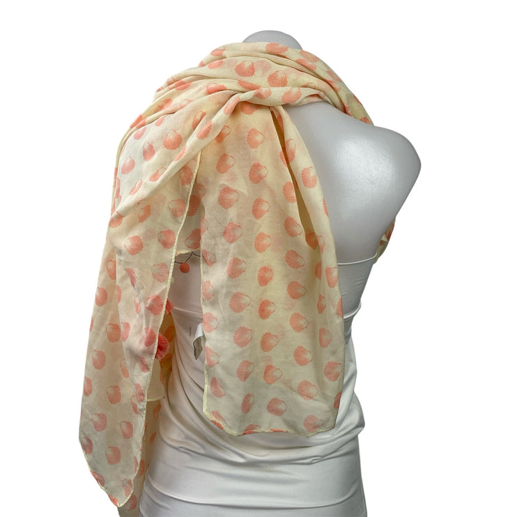 Star Mela Coral Seashell Tassel Tie Pom Pom Boho Shawl Wrap Neck Scarf Size OS