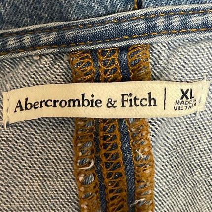 Abercrombie & Fitch Womens Blue Denim Sleeveless Button Front Vest Tank Top XL