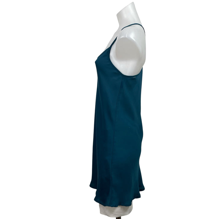 Sparkle & Fade Women's Blue Sleeveless Satin Cami Camisole Mini Slip Dress Sz S