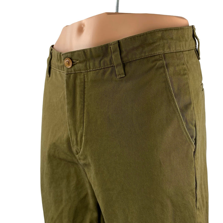 Levi's Dark Men's Green Twill High Rise Straight Chino Trousers Dress Pants 32