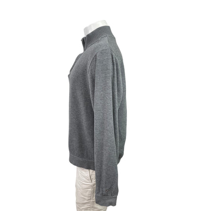 Cutter & Buck Men's Gray Knit 1/4 Zip Long Sleeve Mock Neck Sweatshirt Sweater L