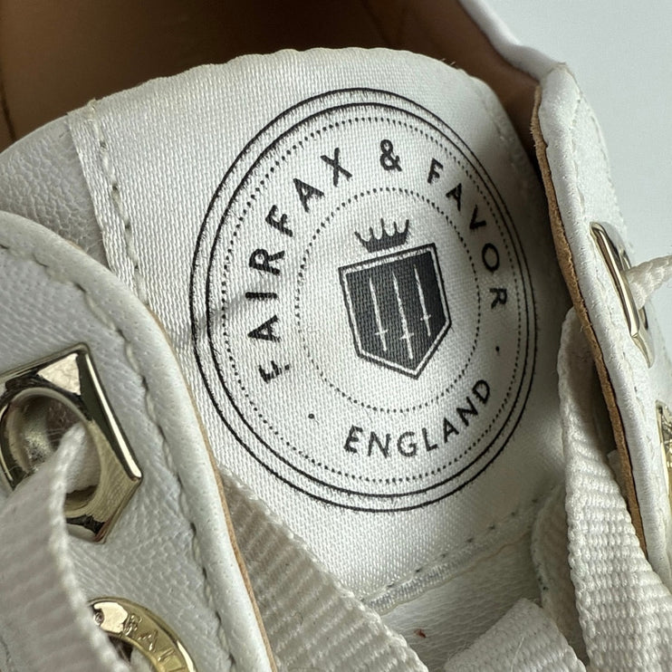 Fairfax & Favor Alexandra Womens Tan Navy Leather Trainers Sneakers Shoes US 7.5
