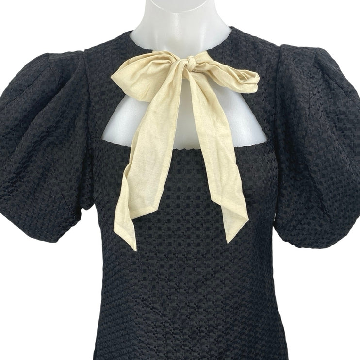 Antonio Melani x Courtney Grow Savile Short Puff Sleeve Bow Tie Shift Dress 0