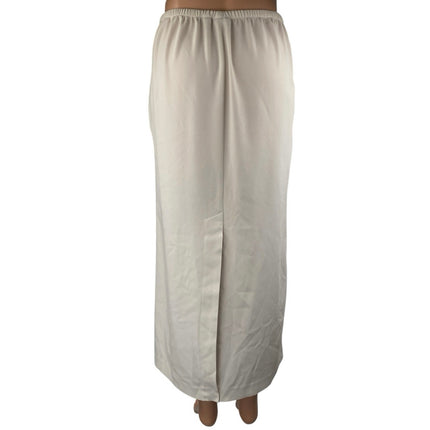 NEW Aritzia Babaton Womens White Back Slit High Waist Straight Midi Skirt Size M