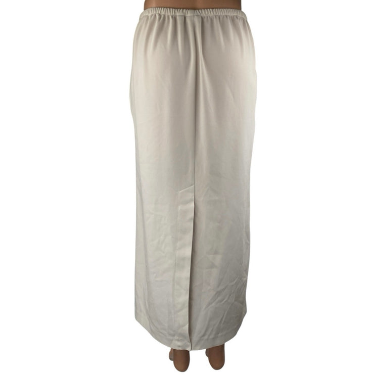 NEW Aritzia Babaton Womens White Back Slit High Waist Straight Midi Skirt Size M