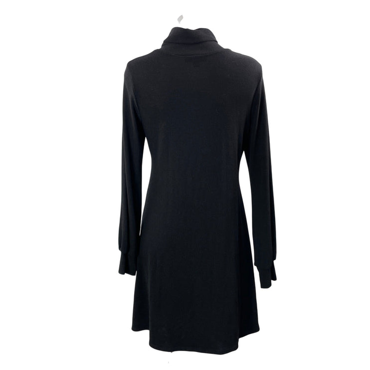 Karen Kane Women's Black Long Sleeve Mock Neck Knit A Line Mini Dress Size S