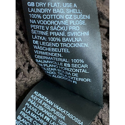 & Other Stories Women Brown Crochet Lace Open Sheer Peplum Knit Blouse Top Sz S