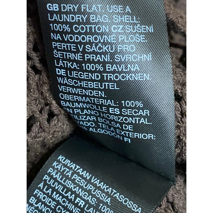 & Other Stories Women Brown Crochet Lace Open Sheer Peplum Knit Blouse Top Sz S