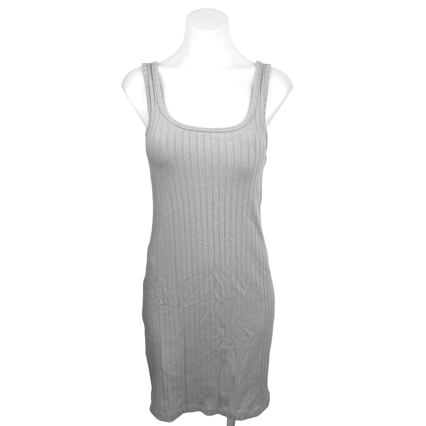 Old Navy Gray Ribbed Knit Square Neck Sleeveless Stretch Bodycon Mini Brie Old Navy Gray Ribbed Knit Square Neck Sleeveless Stretch Bodycon Mini Brie