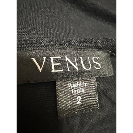 Venus Women Black One Shoulder Sleeveless Cutout Waist Midi A Line Dress Size 2