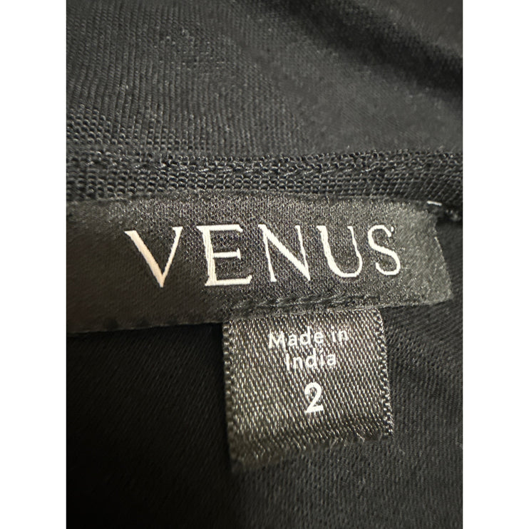 Venus Women Black One Shoulder Sleeveless Cutout Waist Midi A Line Dress Size 2