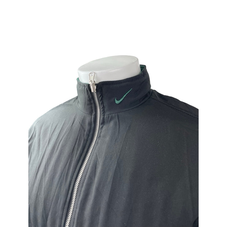 Nike Men's Green Black Reversible Quilted 90s Puffer Full Zip Coat Jacket Size S
