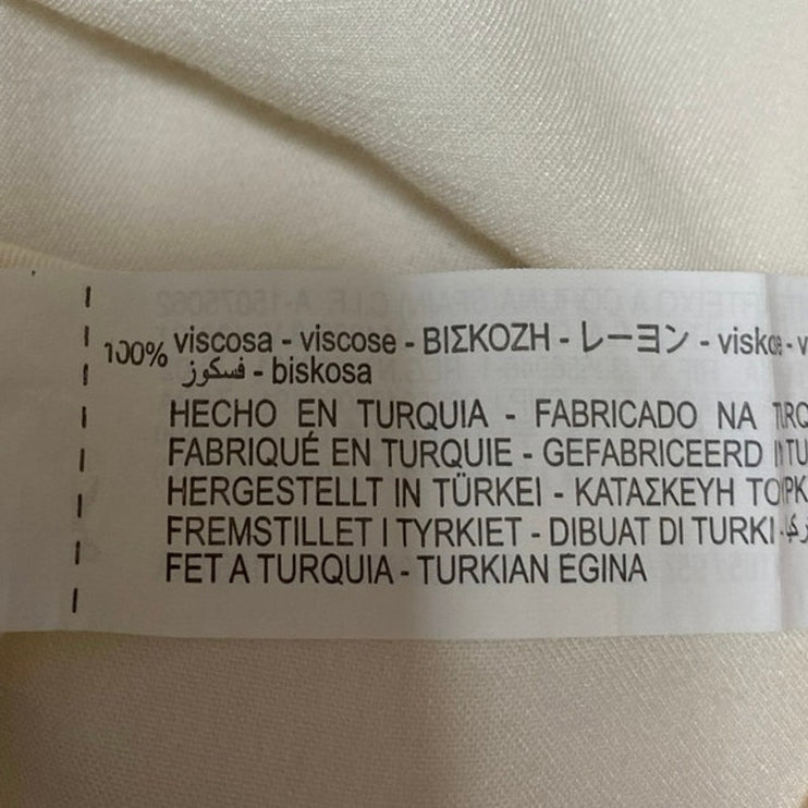 Zara White Ivory Sleeveless Cowl Neck Cami Camisole Tank Midi Slip Dress Size S