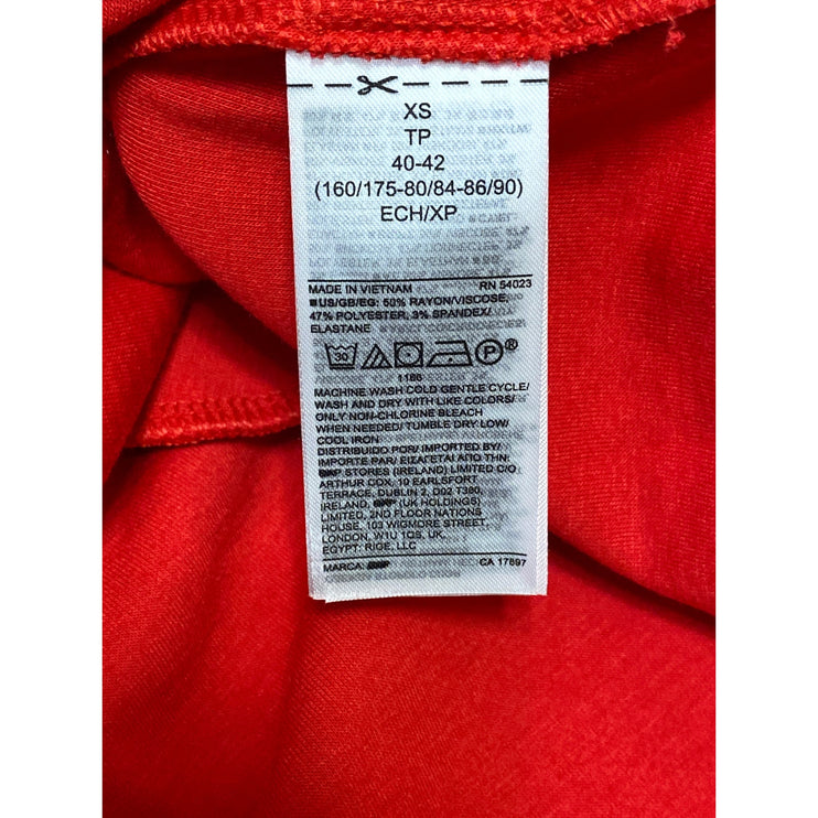 Gap Women's Red Long Sleeve Mock Neck Back Zip Swing A Line Mini Dress Size XS