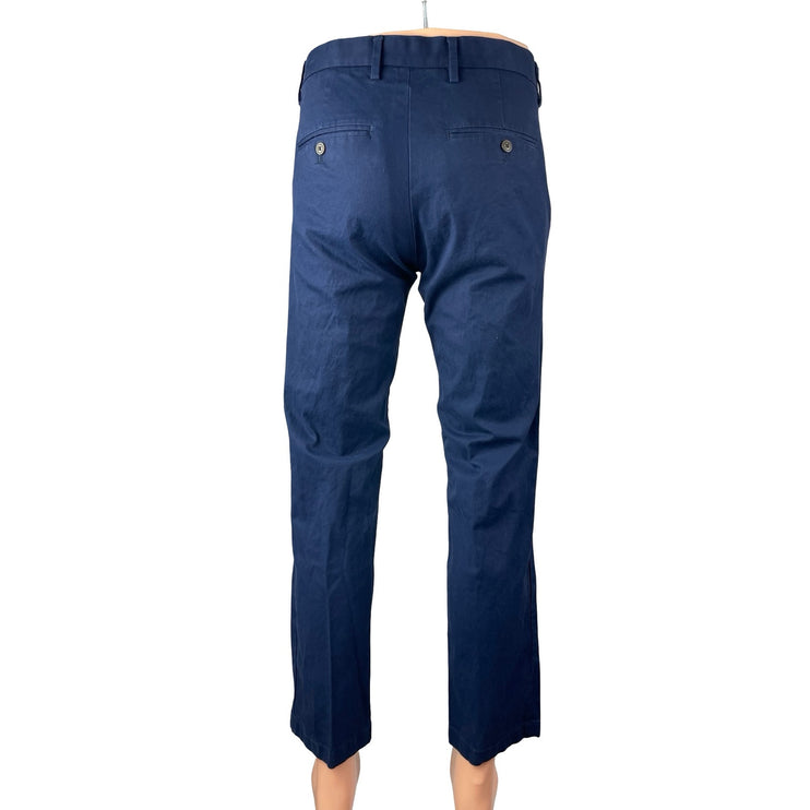 GAP Men's Navy Blue High Waisted Loose Straight Chino Trousers Pants Size 30x30