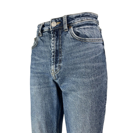 Zara Women's Mid Blue Washed High Waist Casual Straight Denim Jeans Pants Size 4