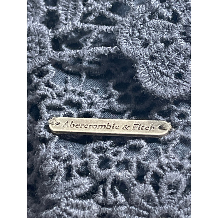 Abercrombie & Fitch Navy Blue Floral Lace Mid Waist Straight Mini Skirt Size S