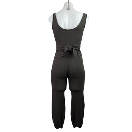 Isalis Women's Gray Sleeveless Ribbed Knit Scoop Neck Romper Jumpsuit Size S