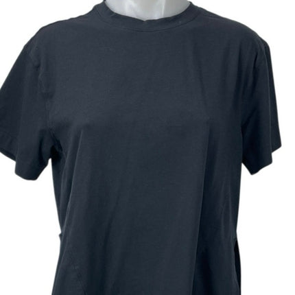 YPB Your Personal Best Black Slit Short Sleeve High Low T Shirt Tee Top Size S