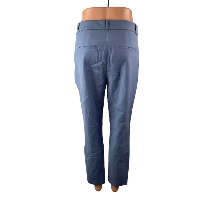 White House Black Market Women's Blue High Rise Straight Trousers Pants Size 4
