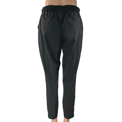 Avia Black Parachute Sweat Drawstring Straight Tapered Windbreaker Pants Size S