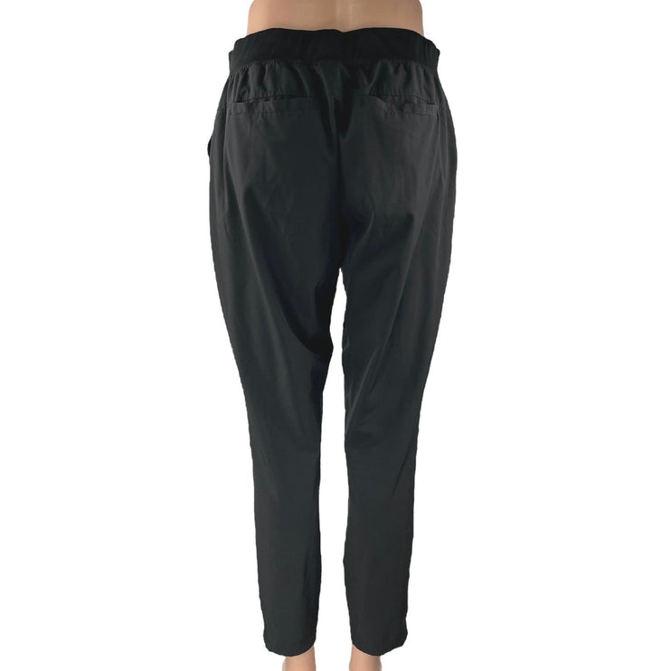 Avia Black Parachute Sweat Drawstring Straight Tapered Windbreaker Pants Size S