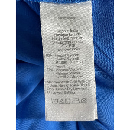 Madewell Blue Short Puff Sleeve Button Down Tie Waist V Neck A Line Mini Dress 4