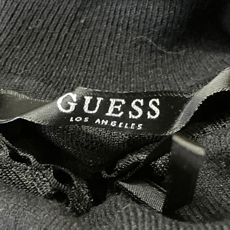 Guess Black Long Sleeves Cold Shoulder Lace Turtleneck Bodycon Sweater Dress XS