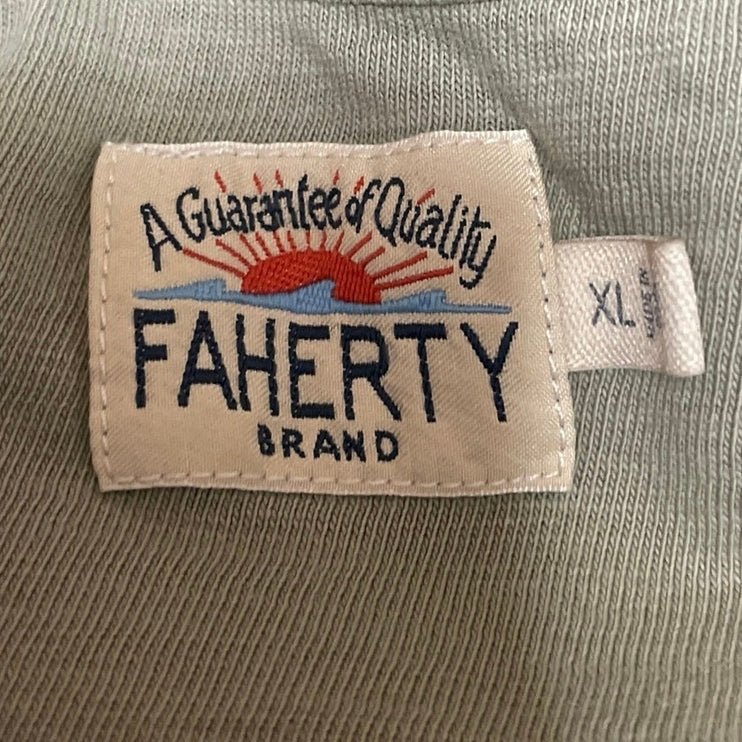 Faherty Mens Olive Green Chest Pocket Short Sleeve Button Down Shirt Top Size XL