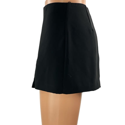 Amanda Uprichard Women's Black High Waisted Mini Skirt Skort Shorts Size XS