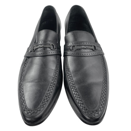 Studio Empoli Mens Black Leather Pointed Toe Slip On Loafers Dress Shoes Size 10