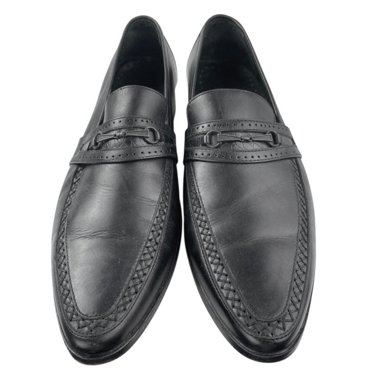 Studio Empoli Mens Black Leather Pointed Toe Slip On Loafers Dress Shoes Size 10