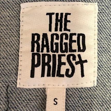 The Ragged Priest Women's Blue Patchwork Oversized Denim Jean Jacket Size S