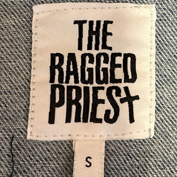 The Ragged Priest Women's Blue Patchwork Oversized Denim Jean Jacket Size S