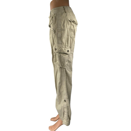 J.Crew Women's Beige Mid Rise Wide Leg Twill Khaki Chino Cargo Trousers Pants 4