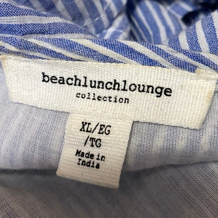 BeachLunchLounge Blue Striped Sleeveless Cutout Fit & Flare Midi Dress Size XL