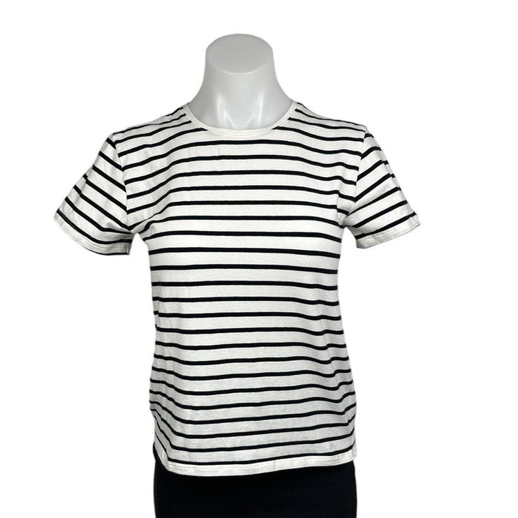 ATM Anthony Thomas Melillo $100 Striped Short Sleeve Crew Neck T-Shirt Top Sz L