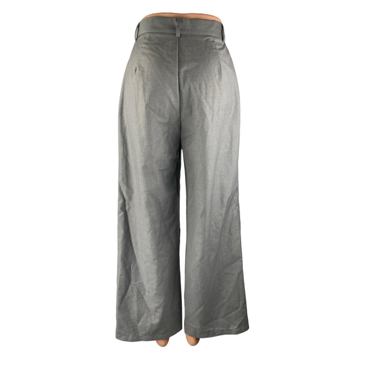 Cider Women's Gray High Rise Baggy Wide Leg Palazzo Trousers Dress Pants Size XS