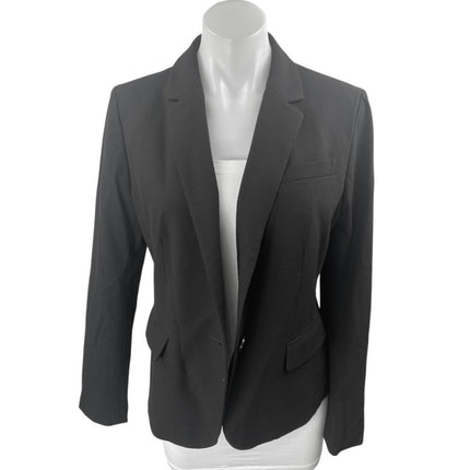 Ann Taylor Women's Black Long Sleeve Single Button Blazer Coat Jacket Size 6