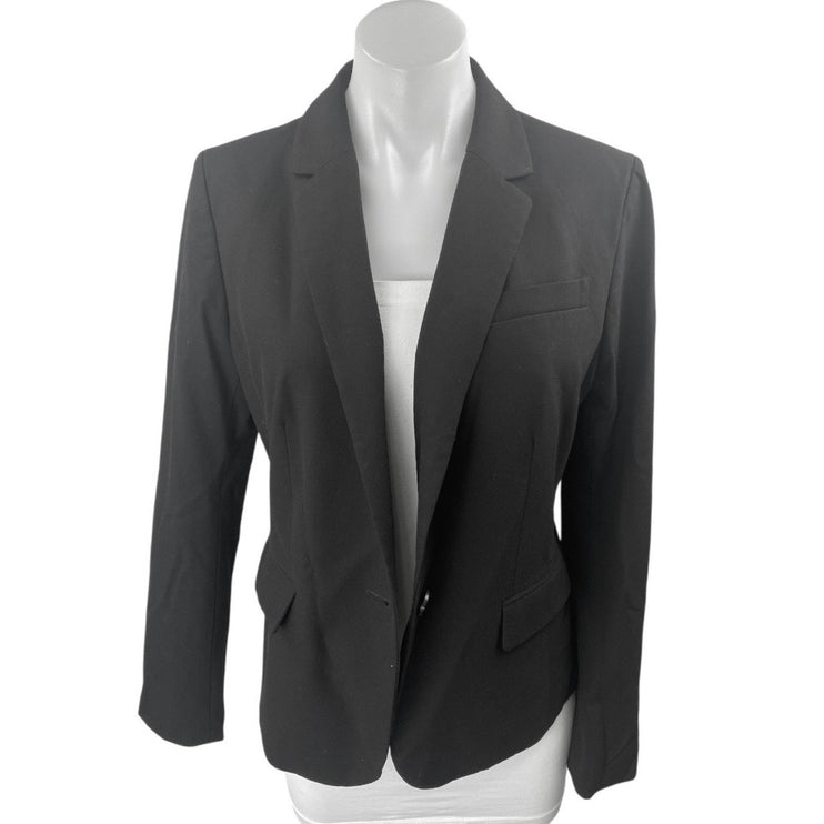 Ann Taylor Women's Black Long Sleeve Single Button Blazer Coat Jacket Size 6