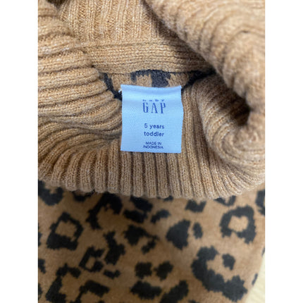 Baby GAP Kids Girls Leopard Print Brushed Turtle Neck Long Sleeve Sweater Top 5