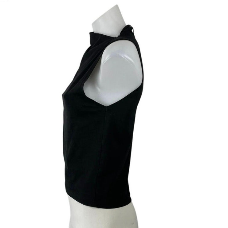 Zara Women's Black Mock Neck Sleeveless Tank Casual Stretch Blouse Top Size M