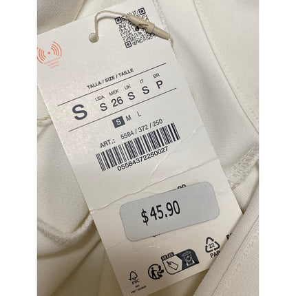 NEW Zara Women's White High Rise Flare Bootcut Bell Bottom Trousers Pants Size S