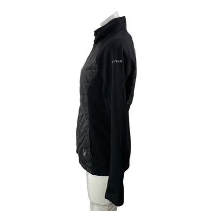 Spyder Hybrid Women's Black Quilted High Neck Long Sleeve Full Zip Jacket Size M