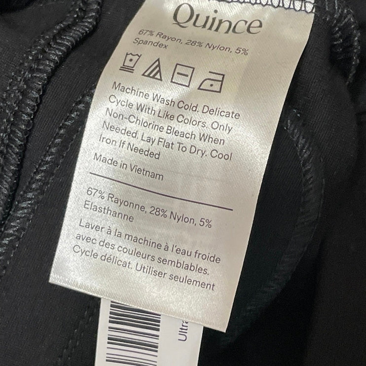 NEW Quince Women's Black High Waisted Pleated Flared Trouser Dress Pants Size S