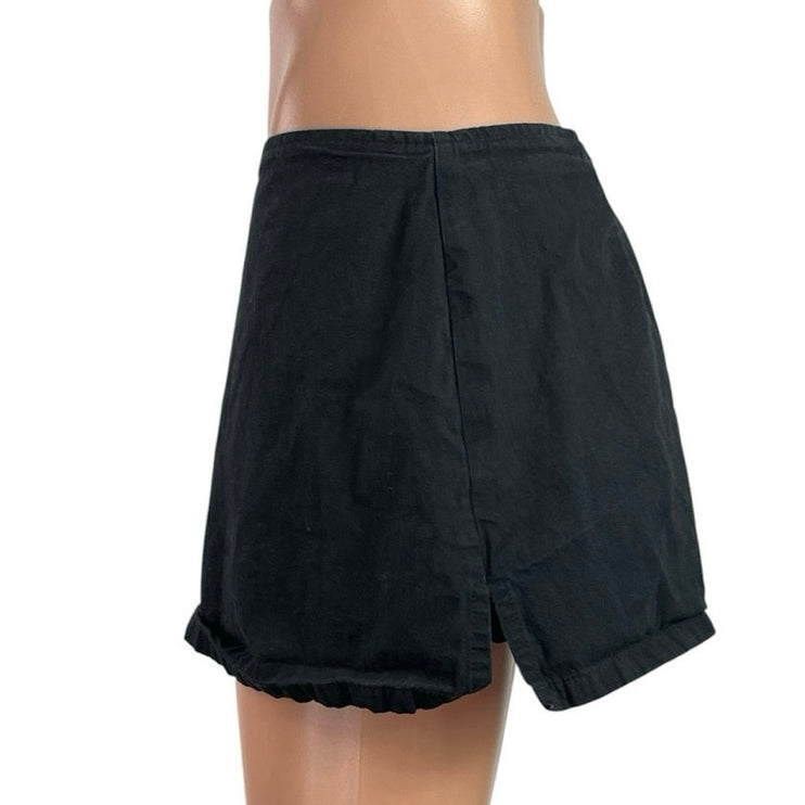 Princess Polly Women's Black Low Waist Y2K Zip Mini Shorts Skirt Skort Size 10