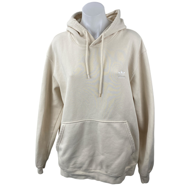 Adidas Cream Logo Long Sleeve Yoga Athletic Activewear Hoodie Sweatshirt Top XL