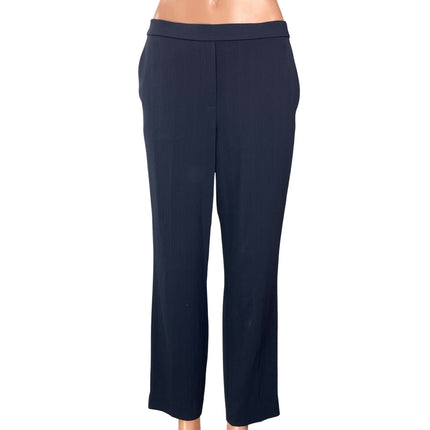 Theory Treeca Women's Navy Blue High Rise Straight Cropped Trousers Pants Size 4