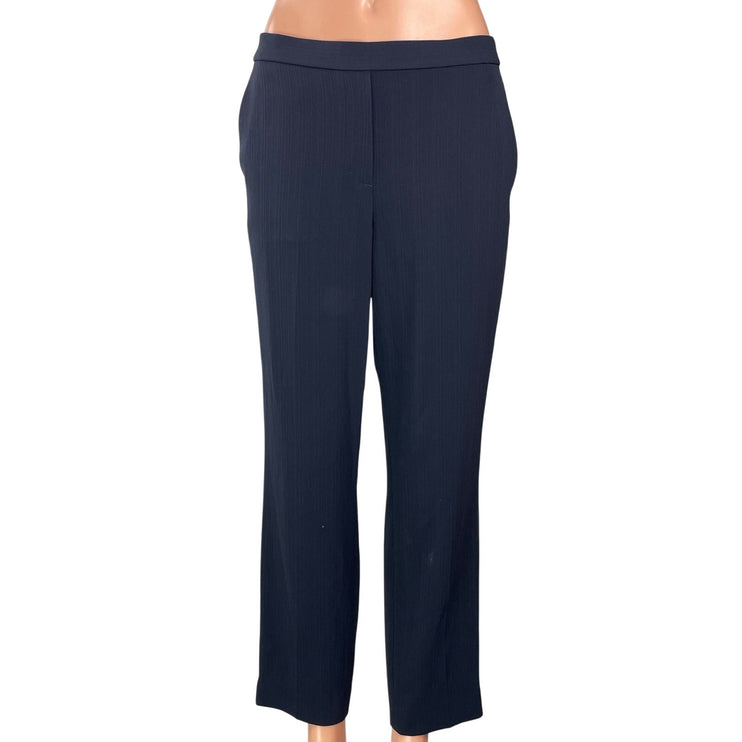 Theory Treeca Women's Navy Blue High Rise Straight Cropped Trousers Pants Size 4